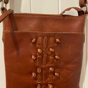 Noonday Collection Tan Leather Crossbody Bag